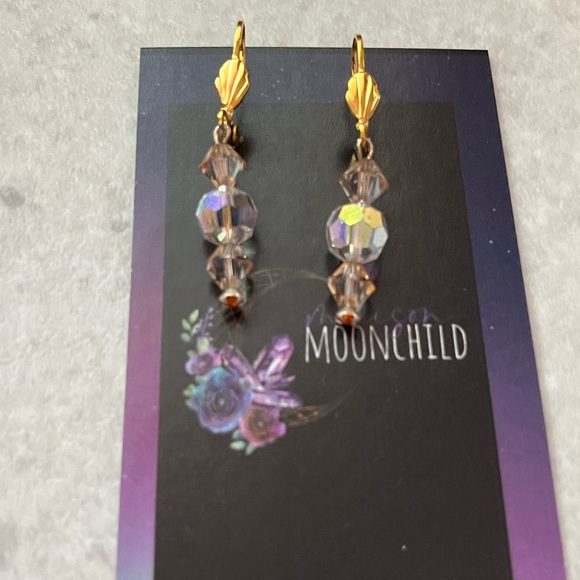 Swarovski Gold Earrings, Handcrafted Genuine Swarovski Crystal Bridal Earrings - Picture 12 of 14